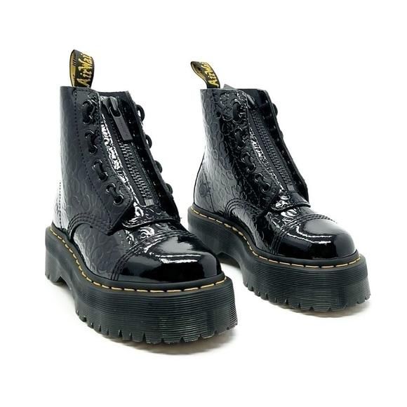 New Dr. Martens Sinclair Lamper Leopard Black Patent Ankle Boot Kids Size 5 (37) - Picture 1 of 10